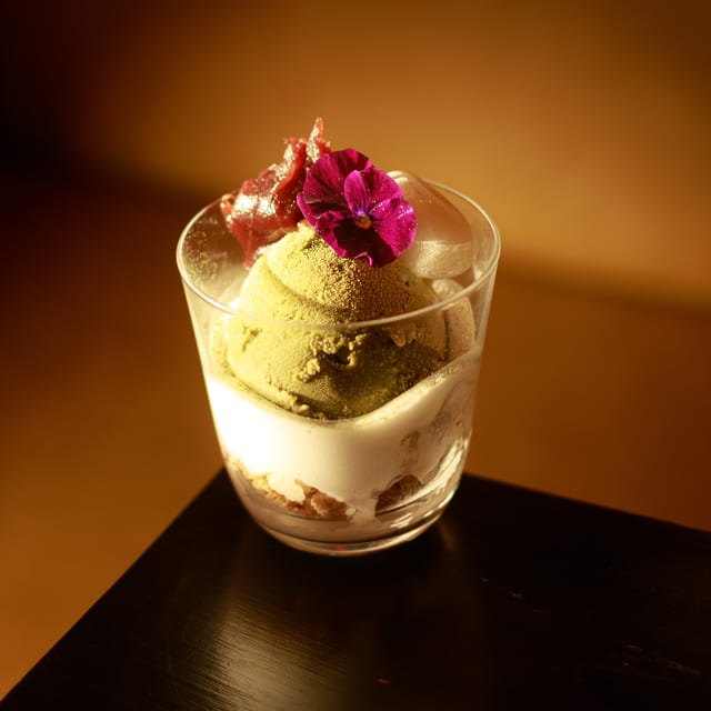 Matcha Ice cream Sundae.