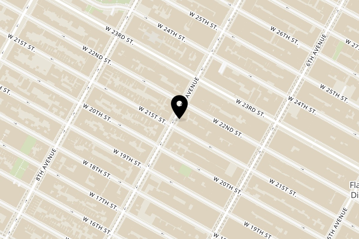 Map showing the location of KEI Izakaya & Ramen on 193 7th Ave in New York